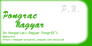 pongrac magyar business card